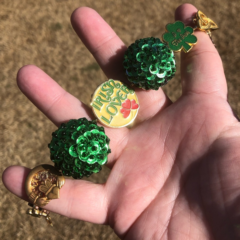 “Irish Lover” ☘️❤️ Hand crafted bracelet from repurposed vintage jewelry pieces